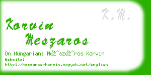 korvin meszaros business card